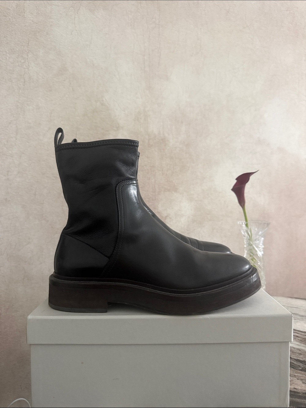 Brunello Cucinelli Micro Beads Monilli Leather Platform Ankle Booties